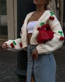 Chicmy-Leosoxs Fall Winter Knitted Cherry Sweaters Cardigan Long Sleeve Top Christmas Sweet Fairy Grunge Sweater Streetwear