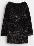 Chicmy-new years eve outfits Christmas party outfits Sexy Multiple Colors Glitter Sequin Mini Dress Elegant Backless Bow Long Sleeve Dresses Lady New Year Christmas Party Vestidos