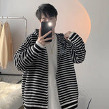 ChicMy-Fall Outfits -Men's Outfits Autumn Clothing Men's Light Luxury Knitted Hooded Cardigan Sweatercoat Korean Vintage Zipper Long Sleeve Hoodie Knitwear New