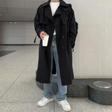 Chicmy-winter coats Mens Fashion Trench Autumn Men Long Jacket Coats Streetwear Casual Solid Loose Trench Windbreaker double breasted