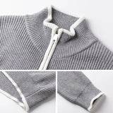 Chicmy-Winter Outfits Men chill guy Autumn Clothing Men's Light Luxury Knitted Zipper Cardigan Long Sleeve Streetwear Korean Popular Fashion Retro Knitwear M-3XL