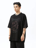 CHICMY-MEN'S OUTFITS SUMMER Dragon Theme Print Chinese Style Short Sleeve T-Shirt Unisex Couples Summer New Pure Cotton Loose Fit Fashion Brand Tee