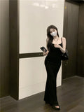 Chicmy-Christmas Party Dresses Sexy slim suspender bag buttock dressSexy Korean Fashion Suspender Simple Temperament Longuette Skirt Dress