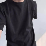 CHICMY-Men's Outfits Summer Clothing Men's Refinement Crew Neck Bottoming Shirt Solid Color Thin Cozy Leisure Loose Daily Short Sleeve T-Shirt