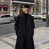 Chicmy-Trench Coat Autumn Korean Men's New Fashion Overcoat Male Long Windbreaker Streetwear Trench Men Outerwear Black/Gray/Coffee