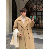 Chicmy-Winter High Quality Woolen Trench Coats Men Korean Style Luxury Male Casual Trenchcoat Men's Streetwear Gray/Khaki/Black