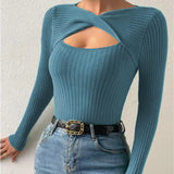 CHICMY-Trendy Lady Base Top Slim Fit Thermal Knitted Anti-pilling Spring Top