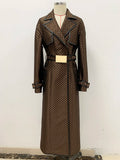 Chicmy-HIGH STREET Newest 2025 Fall Winter Designer Coat Women's Belted Monogram Jacquard Trench Overcoat