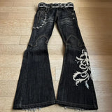 Chicmy-New High Waist Harajuku Loose Embroidered Women Jeans with Rock Punk Style Y2K Micro La Retro Wide Leg Pants