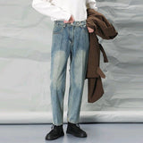 Chicmy-Winter Outfits Men chill guy Men's Luxury Korean Style Fitting Well High Waist Denim Pants Fashion Solid Color Retro Premium Elegant Leisure Popular Trousers