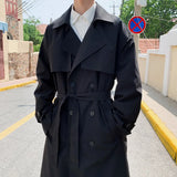 Chicmy-Autumn trench coat mens Korean style Male Streetwear Windbreaker Trenchcoat Men Solid  coats for men Casual Loose Long Overcoat