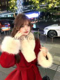 Chicmy-Christmas Party Dresses Winter Red Warm Christmas Two Piece Set Women Korean Fashion Sweet Skirt Suit Female Long Sleeve Vintage New Year Set 2024 New