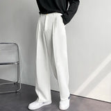 Chicmy-Solid Color Formal Suit Pants Men Korean Fashion Loose Casual Pants Men Harajuku Streetwear Wide-leg Straight-leg Pants Men