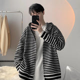 ChicMy-Fall Outfits -Men's Outfits Autumn Clothing Men's Light Luxury Knitted Hooded Cardigan Sweatercoat Korean Vintage Zipper Long Sleeve Hoodie Knitwear New