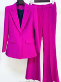 Chicmy-HIGH STREET Newest 2025 Runway Designer Suit Set Women's Single Button Blazer Flare Pants Suit