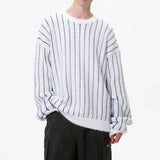 Chicmy-Winter Outfits Men chill guy Autumn Men's Luxury Striped Knit Pullover Sweater Long Sleeve Casual Streetwear Loose Stylish Leisure Korean Popular Knitwear