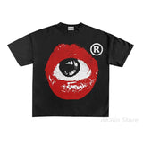 Chicmy-Retro eye letter Printing t shirt women Extra Large Loose Tops Gothic Harajuku Pop Couples New Sweatshirt goth Y2k Clothing