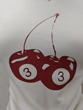 Chicmy-Cherry Print Slim T-shirt Woman Summer O-Neck Short Sleeve Cotton Tee Shirt Casual Sweet Cute Preppy Style Crop Top Y2k Tshirt