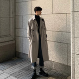 Chicmy-Trench coat Brand New Spring Trench Korean Men's Fashion Overcoat Male Long Windbreaker Streetwear Men Coat Outer Wear Clothing