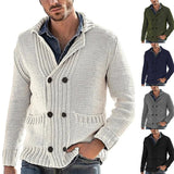 Chicmy-Winter Outfits Men chill guy Men's Winter Knit Cardigan Jacket Luxury Button-down Sweater Fashion Long Sleeve Solid Color Streetwear Leisure Warmth Coats