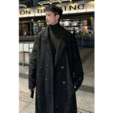 Chicmy-Shiny thick trench coat chic sequin autumn winter men's warm woolen coat casual double breasted long overknee woolen coat