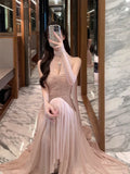 Chicmy-Christmas Party Dresses Elegant Wedding Evening Party Midi Dresses for Women 2024 Summer New Spliced Mesh French Sexy Sleeveless Pink Female Clothing