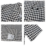 CHICMY-2024 New Plaid Houndstooth Print Shirt for Men Double-breasted Half Sleeved Cuban Collar Trend Loose Drape Casual Shirts Men
