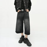 Chicmy-Men's Summer Baggy Straight jeans Korean fashion Loose Denim Shorts Male Brand Clothes Light Blue y2k Hombre