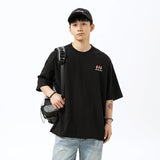 CHICMY-MEN'S OUTFITS SUMMER American-style Creative Printed Short-sleeved T-shirt Men's and Women's Spring and Summer New Couple Retro Tide Brand Loose