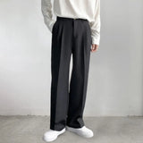 ChicMy-Fall Outfits -Popular Business Pants Loose Workwear Solid Sewn Spring Autumn Mid-Waist Straight Wide Leg Casual Trousers