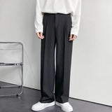 ChicMy-Fall Outfits -Popular Business Pants Loose Workwear Solid Sewn Spring Autumn Mid-Waist Straight Wide Leg Casual Trousers