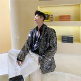 Chicmy-Male Shiny Blazers 2024 Spring jacket men Stylish Sequin Decor Blazer For Men Suit Jackets Dazzling Stage Clothing