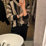 ChicMy-Fall Outfits -Men's Outfits Autumn Clothing Men's Light Luxury Knitted V Neck Pullover Sweater Korean Patchwork Leisure Long Sleeve Knitwear 2024 New