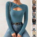 CHICMY-Trendy Lady Base Top Slim Fit Thermal Knitted Anti-pilling Spring Top