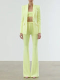 Chicmy-HIGH STREET Newest 2025 Runway Designer Suit Set Women's Single Button Blazer Flare Pants Suit