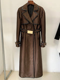 Chicmy-HIGH STREET Newest 2025 Fall Winter Designer Coat Women's Belted Monogram Jacquard Trench Overcoat