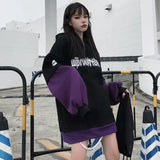 2024 Fake Two Piece Women Hooded Sweater Ins Tide Early Autumn Cool Girl Loose Casual Lazy Wind Coat Top Clothes Pop Sweatshirt