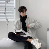 Chicmy-Winter Outfits Men chill guy Autumn Clothing Men's Light Luxury Knit Button-down Cardigan Jacket Solid Color Streetwear Coats Fashion Korean Popular Sweater