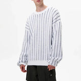 Chicmy-Winter Outfits Men chill guy Autumn Men's Luxury Striped Knit Pullover Sweater Long Sleeve Casual Streetwear Loose Stylish Leisure Korean Popular Knitwear