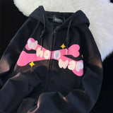 Chicmy-Harajuku Devil Embroidery Hoodies Women Japanese Sweet Streetwear Cartoon Loose Sweatshirt Couple Zip Up Hoodie Goth Y2k Clothes