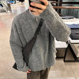 Chicmy-Winter Outfits Men chill guy Autumn Clothing Men's Luxury Zipper Knitted Cardigan Casual Streetwear Solid Color Long Sleeve Knitwear RetroPopular Jacket