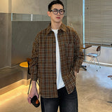 CHICMY-Men's Outfits Spring Clothing Men's Luxury Pullover Texture Plaid Shirts Lapel Korean Vintage Long Sleeve Premium Casual Check 2024 New