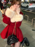 Chicmy-Christmas Party Dresses Winter Red Warm Christmas Two Piece Set Women Korean Fashion Sweet Skirt Suit Female Long Sleeve Vintage New Year Set 2024 New