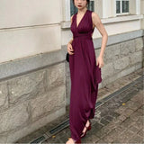 Chicmy-Christmas Party Dresses Purple Sexy Party Sleeveless Dress Women Chiffon France Vintage Long Dress Female Beach Elegant Chic Backless Dress Summer 2024