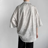 CHICMY-2024 New High-quality Ice Silk Shirts for Men Short Sleeve Summer Cuban Collar Shirt Korean Fashion Drape Loose Men Dress Shirt