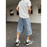 Chicmy-Hip Hop Retro Waist Inverted Design Men Denim Shorts Instagram Gothic Street Apparel Loose Straight Leg Pants Sports Pants