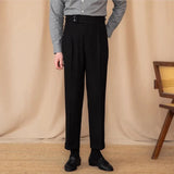 Chicmy-Winter Outfits Men chill guy Men's Light Luxury Fitting Well Draped Baggy Suit Pants Casual Button-down Solid Color Straight Premium Elegant Dress Pants