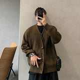 ChicMy-Fall Outfits -Men's Outfits Autumn Men's Luxury Knitted Solid Color Buttons Cardigan Sweater Long Sleeve Casual Streetwear Loose Stylish Leisure Coat