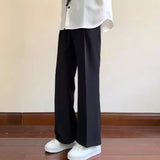 Chicmy-Summer Black Suit Pants Men Fashion Social Mens Dress Pants Korean Loose Bell-bottoms Pants Men Mens Office Formal Trousers