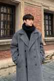 Chicmy-Winter High Quality Woolen Trench Coats Men Korean Style Luxury Male Casual Trenchcoat Men's Streetwear Gray/Khaki/Black